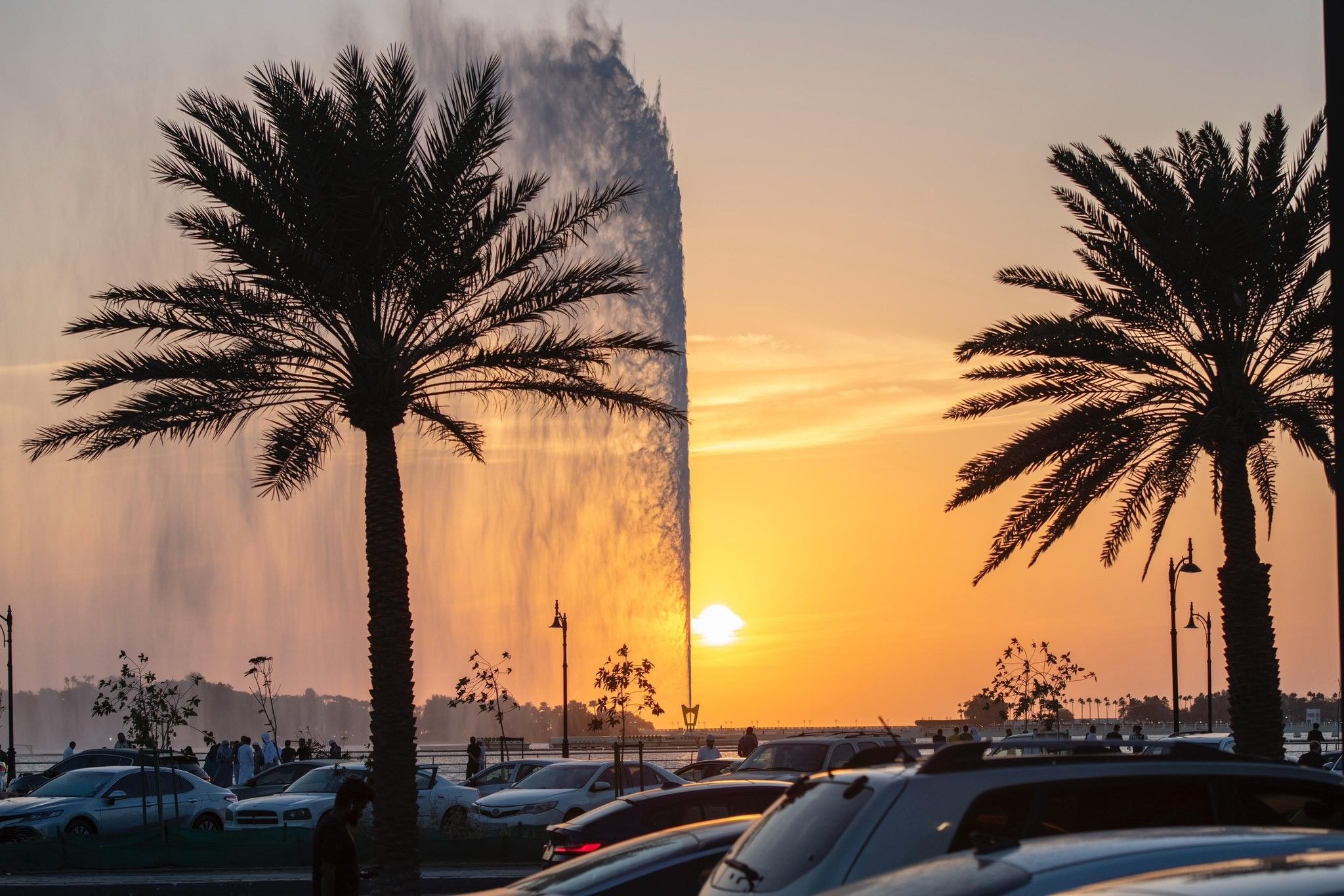 King Fahd's Fountain at sunset, Jeddah
